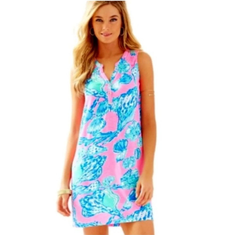 Lily Pulitzer Pink Essie Barefoot Princess Seashell Tank Dress - Size Small